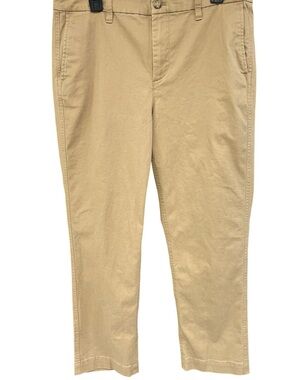 J. Crew Khaki Women's Trousers High Rise Girlfriend Chino Pants Size 12